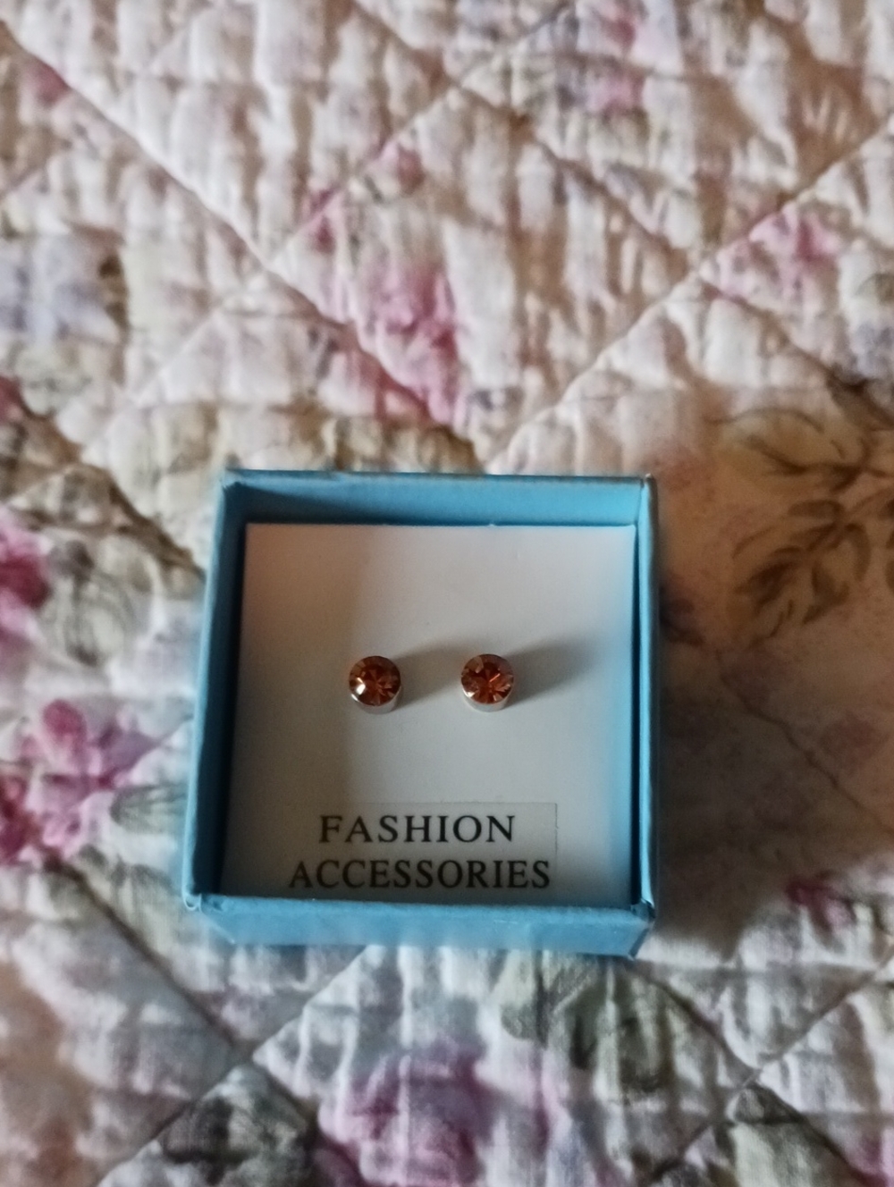 Amber Crystal Stud Earrings